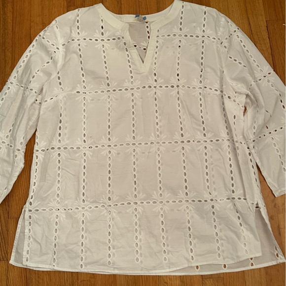 ADIVA Eyelet White SHIRT SIZE 3X (z) - Picture 5 of 16
